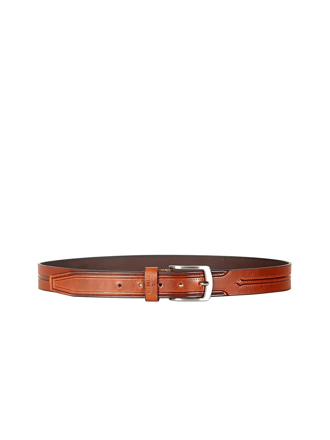 

THE CLOWNFISH Men Tan Textured Belt