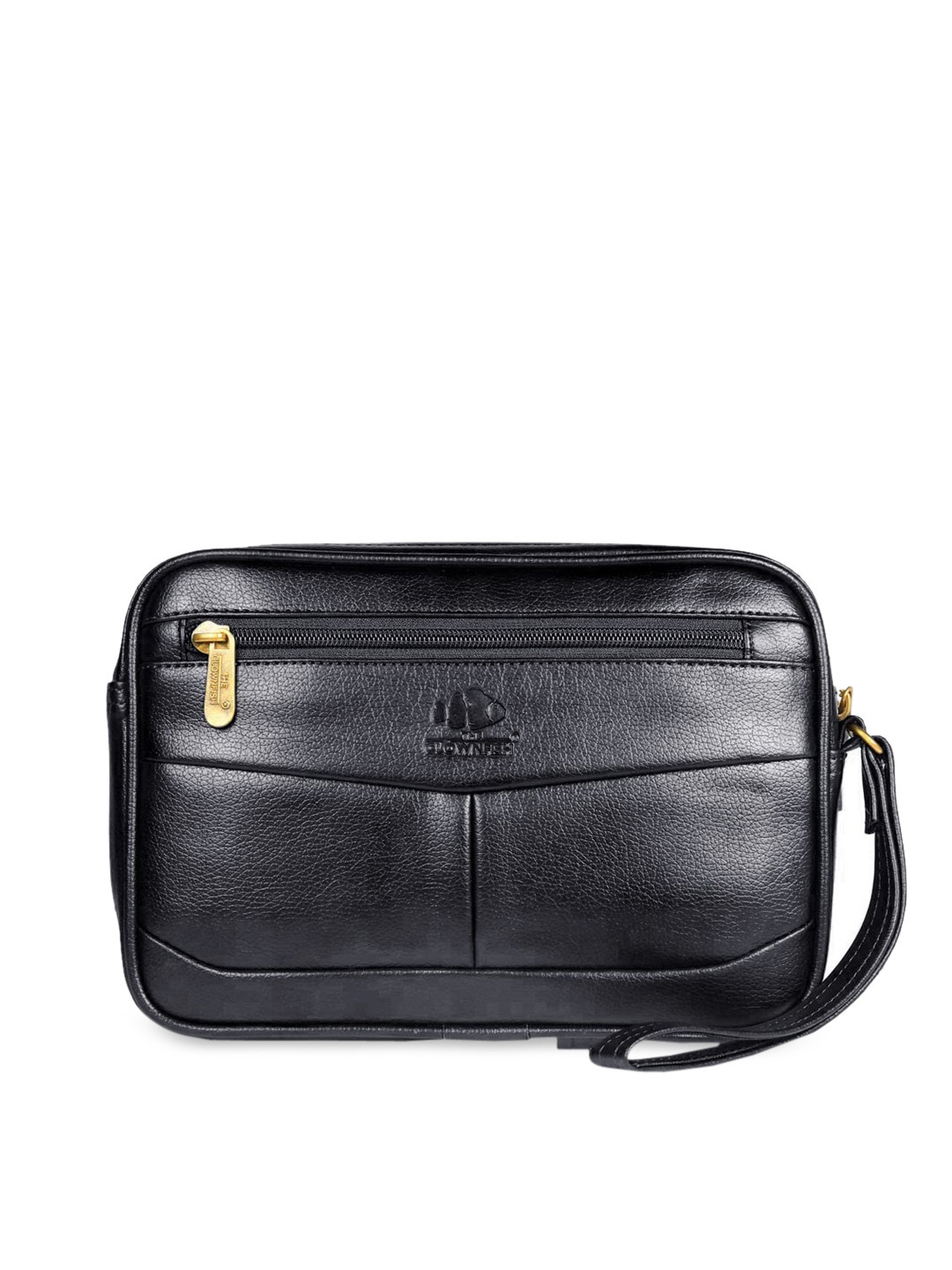 

THE CLOWNFISH Black Textured Travel Pouch