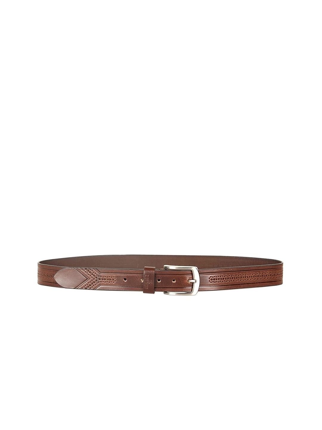 

THE CLOWNFISH Men Brown Leather Belt