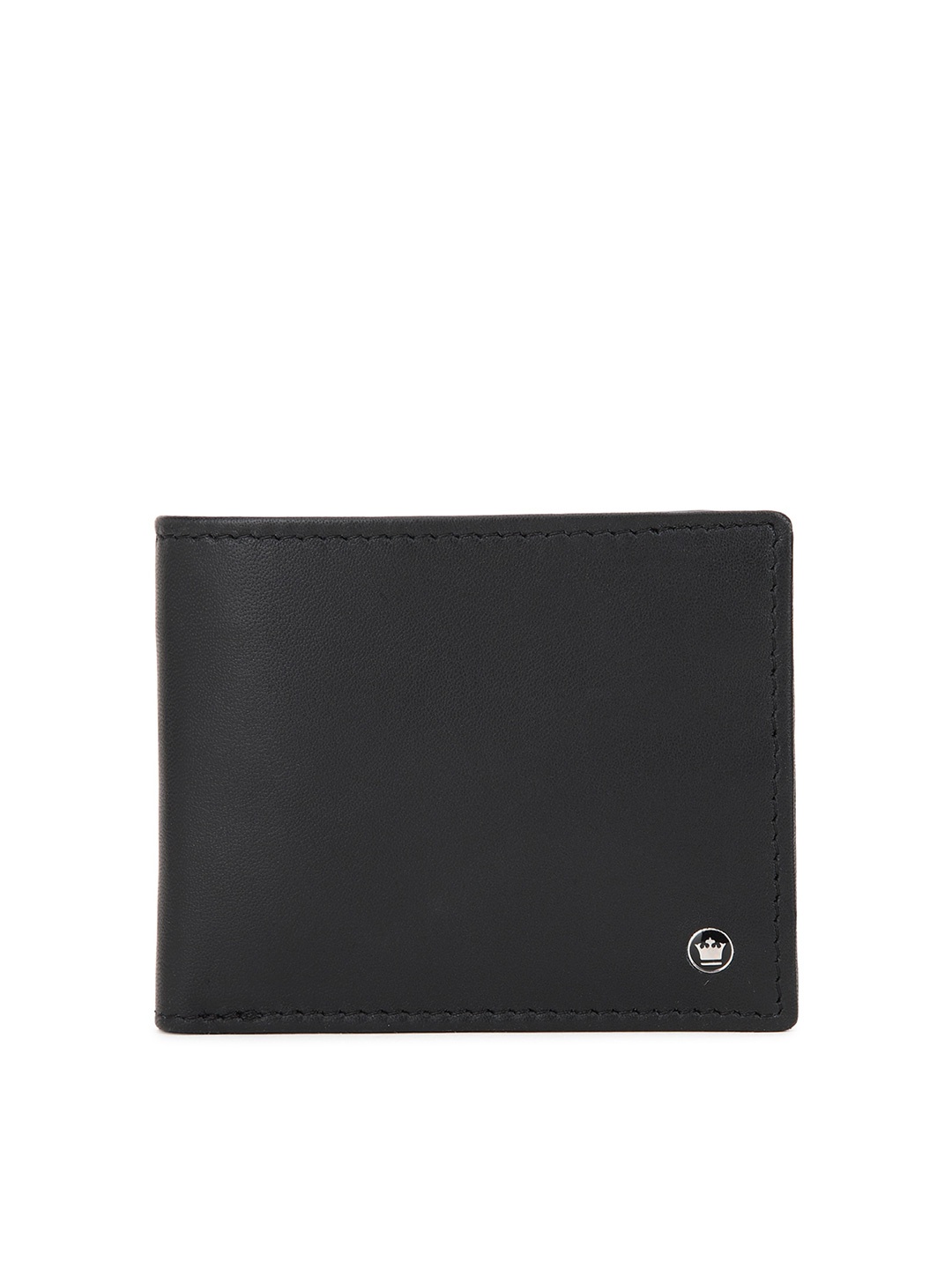 

Louis Philippe Men Black Leather Two Fold Wallet