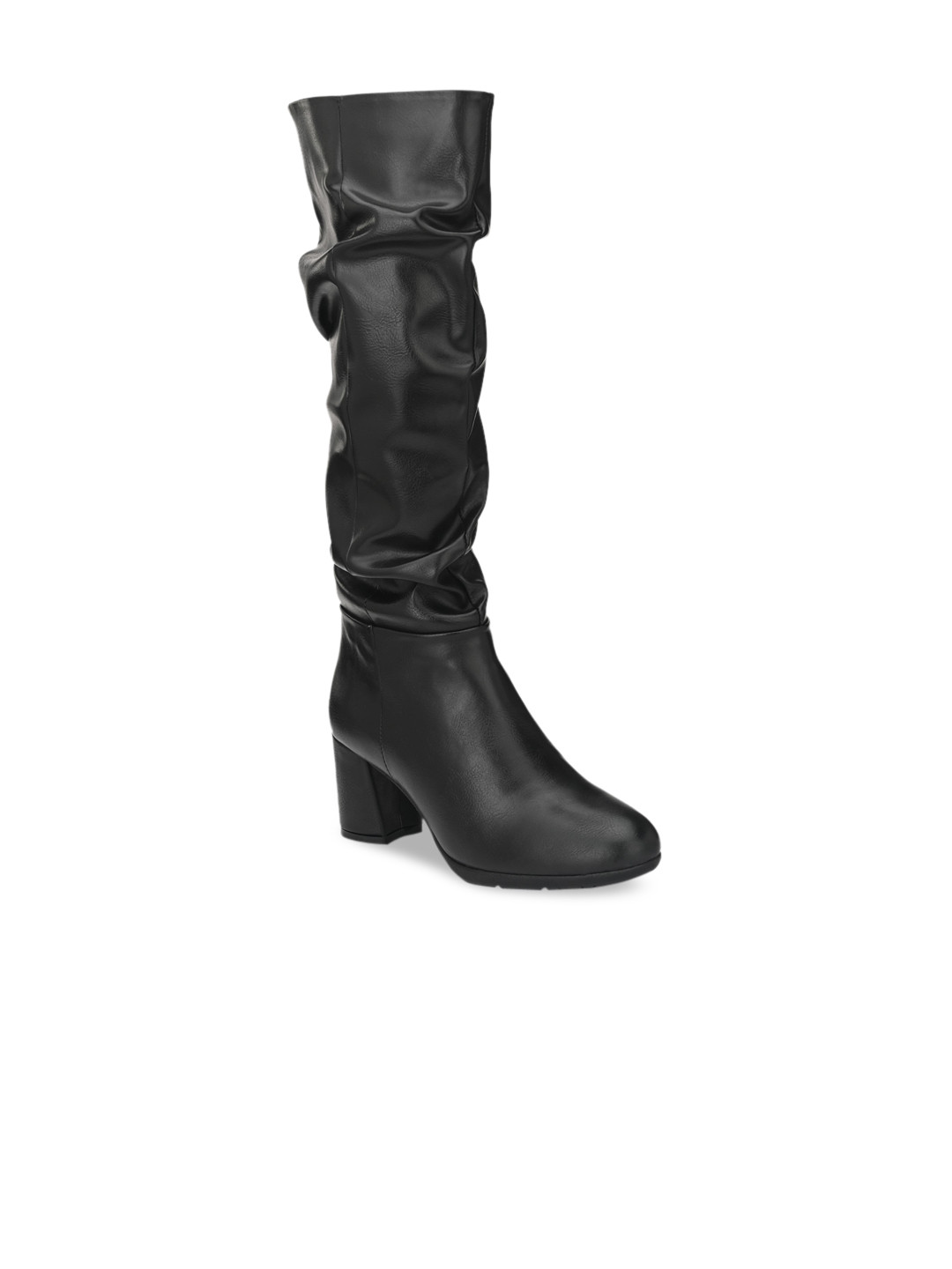 

Delize Women Black Solud Party High-Top Block Heeled Boots