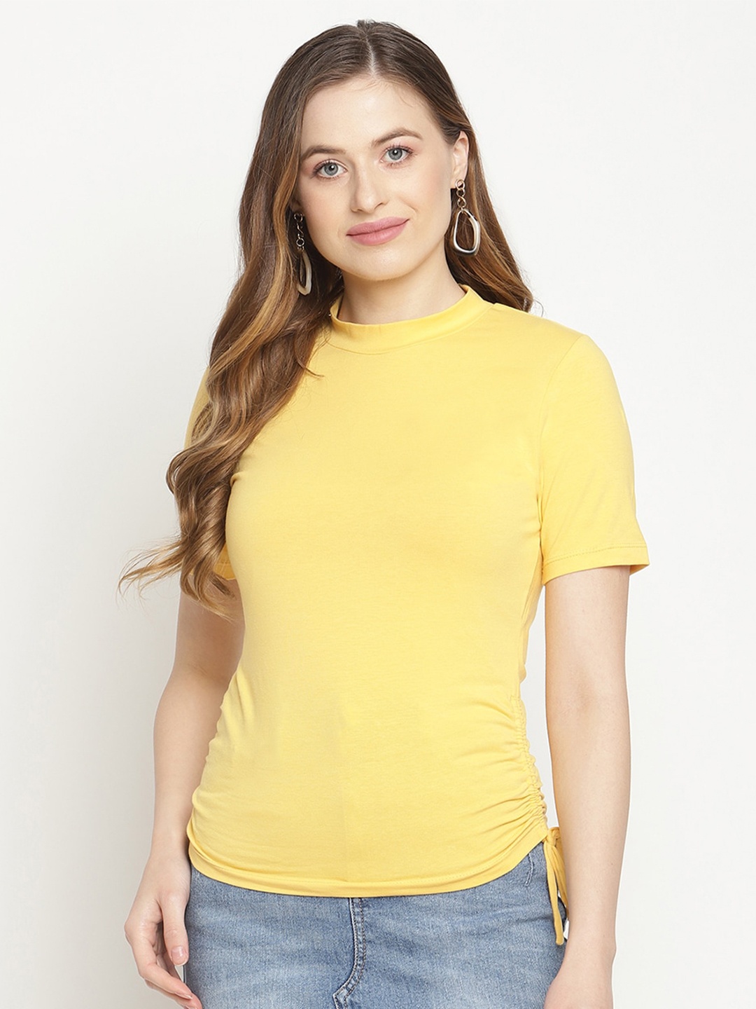 

Madame Yellow Half Sleeve Top