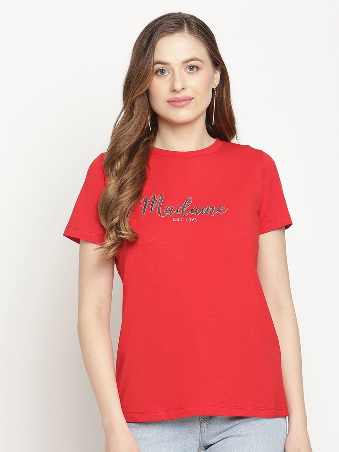 

Madame Red Print Regular Top