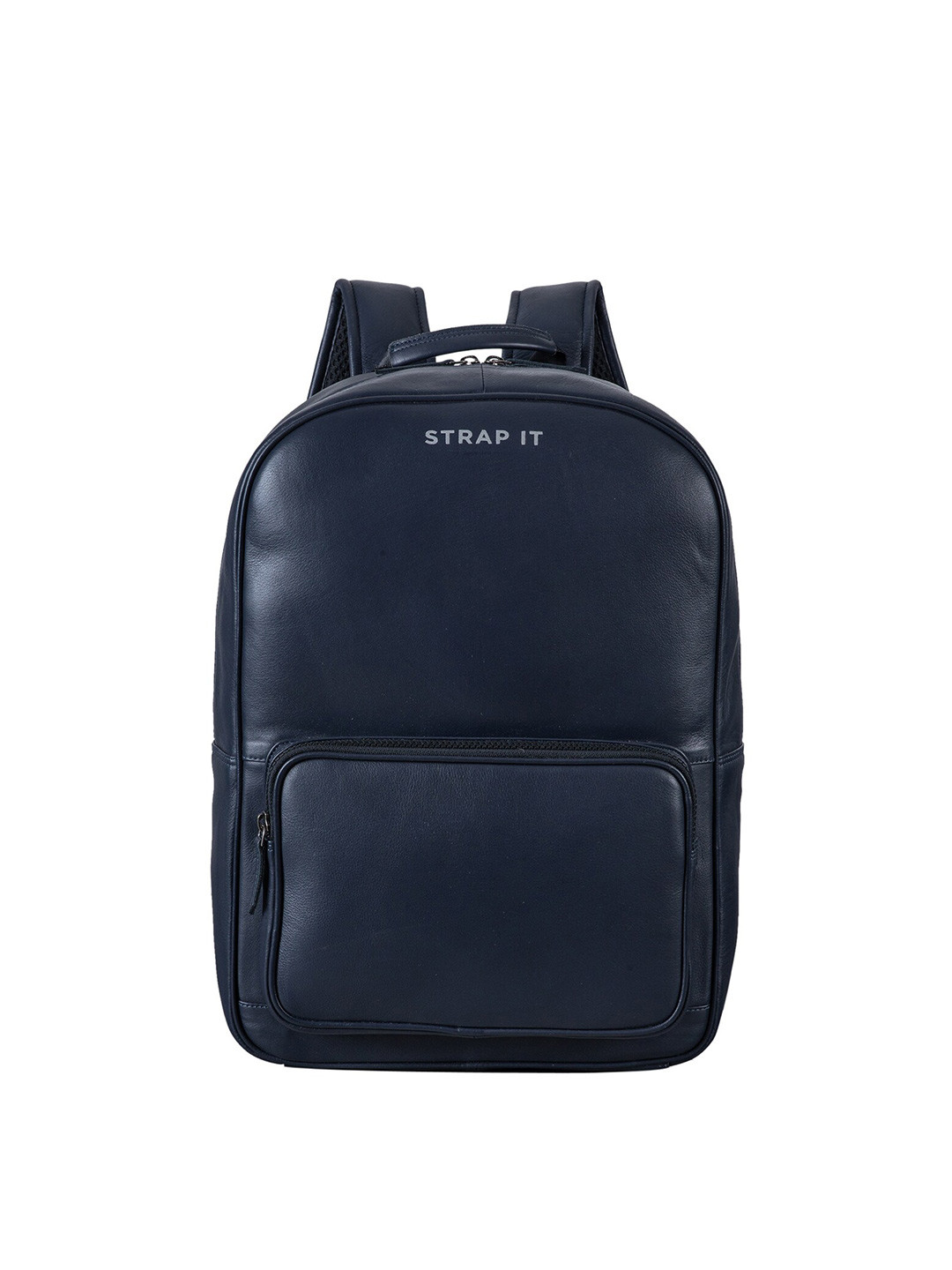 

STRAP IT Unisex Blue Solid Leather Laptop Backpack