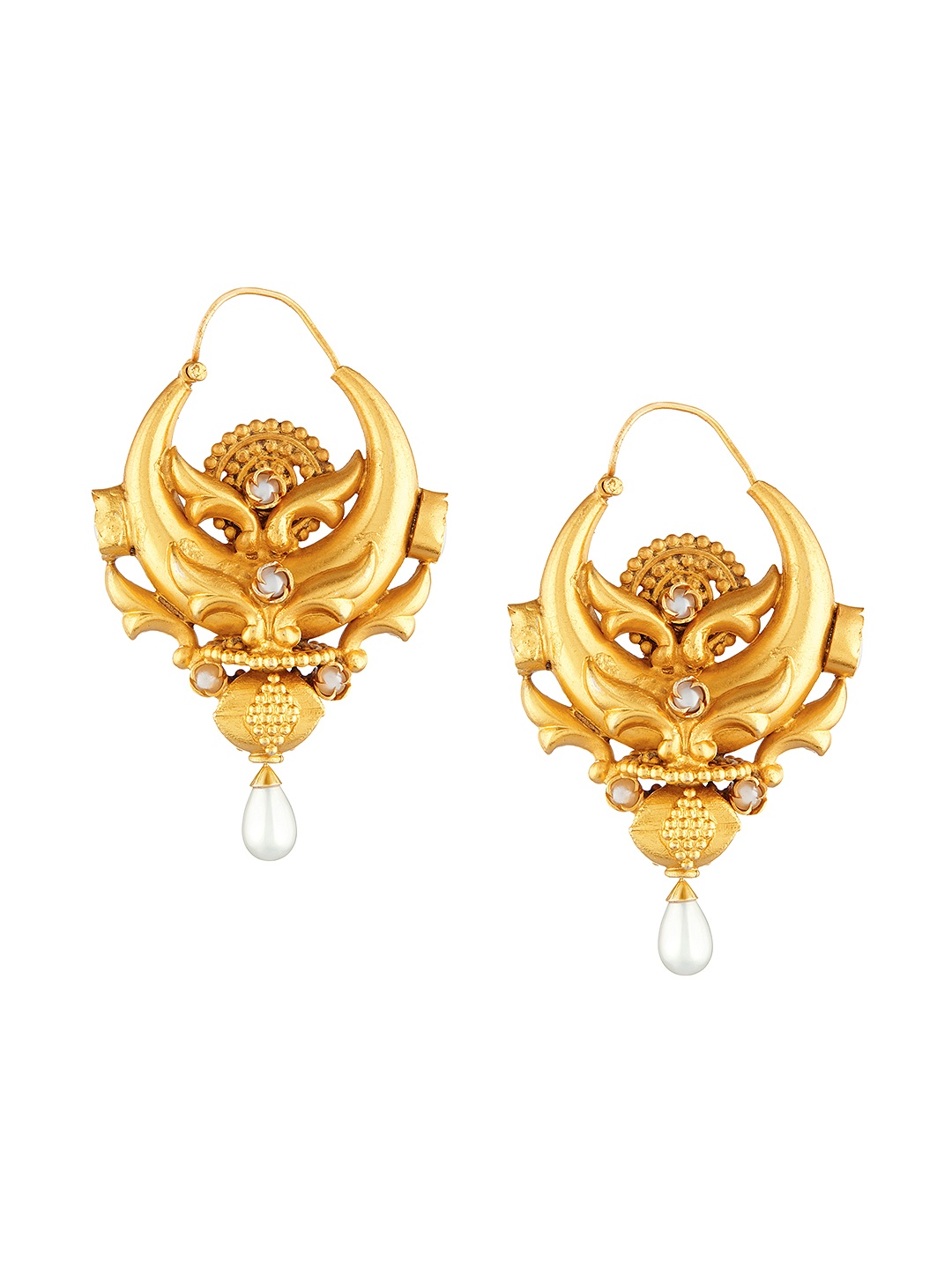 

ahilya Gold-Plated Sterling Silver Chandbalis with Pearl Cabochons