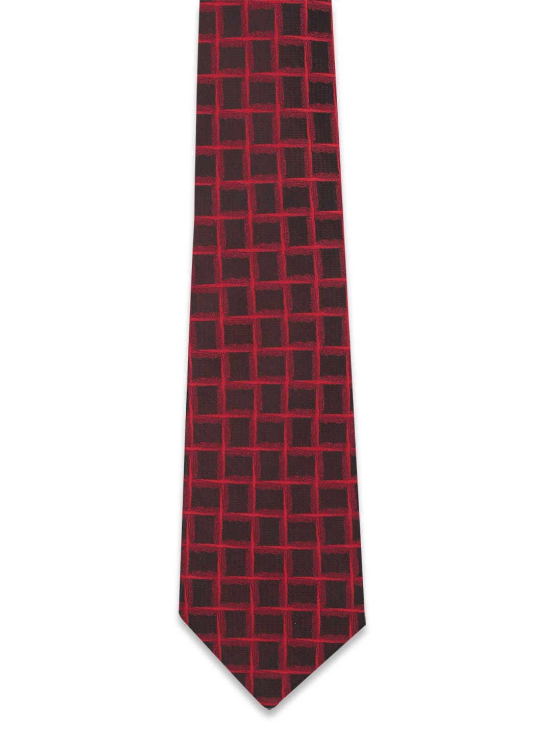 

Peter England Men Pink & Red Checked Broad Tie