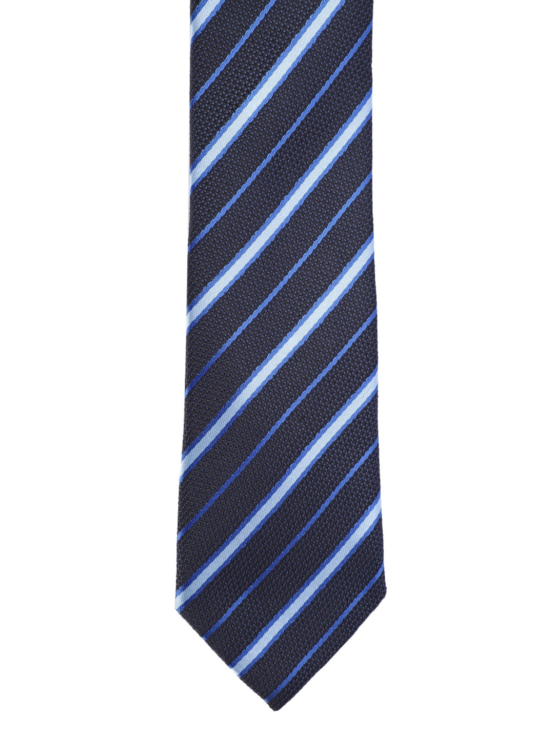 

Van Heusen Men Navy Blue & White Striped Broad Tie