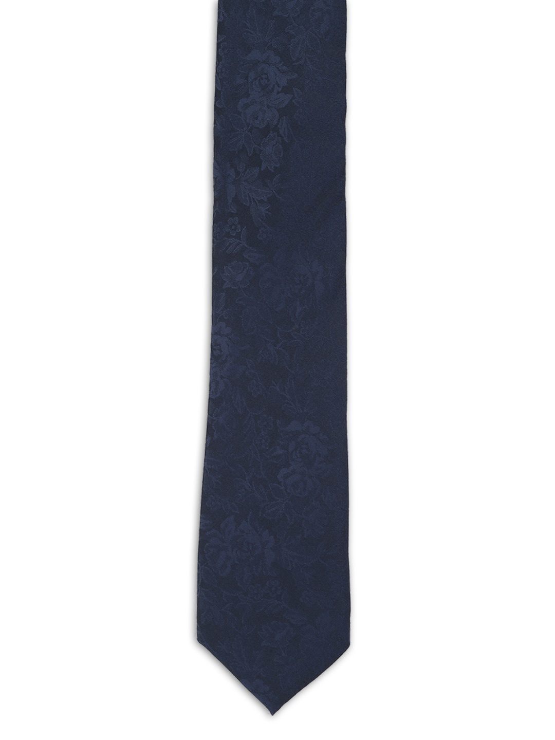 

Van Heusen Men Navy Blue Woven Design Skinny Tie