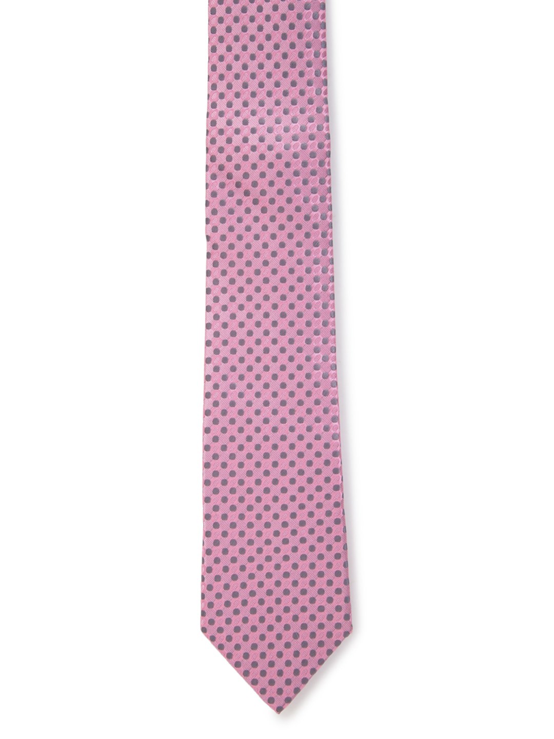 

Van Heusen Men Pink & Grey Woven Design Broad Tie