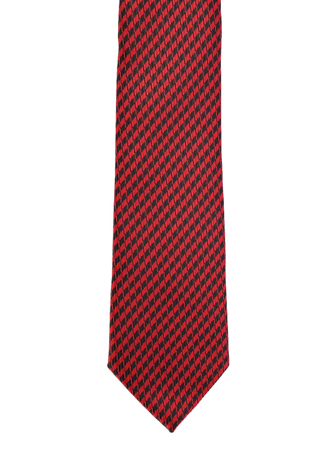 

Van Heusen Men Red & Black Woven Design Broad Tie