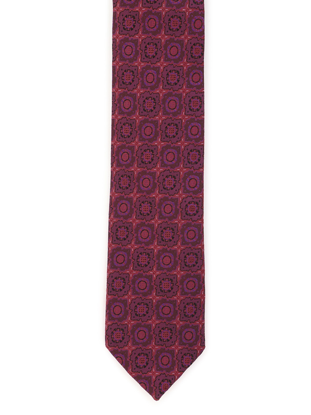 

Van Heusen Men Purple & Brown Woven Design Broad Tie