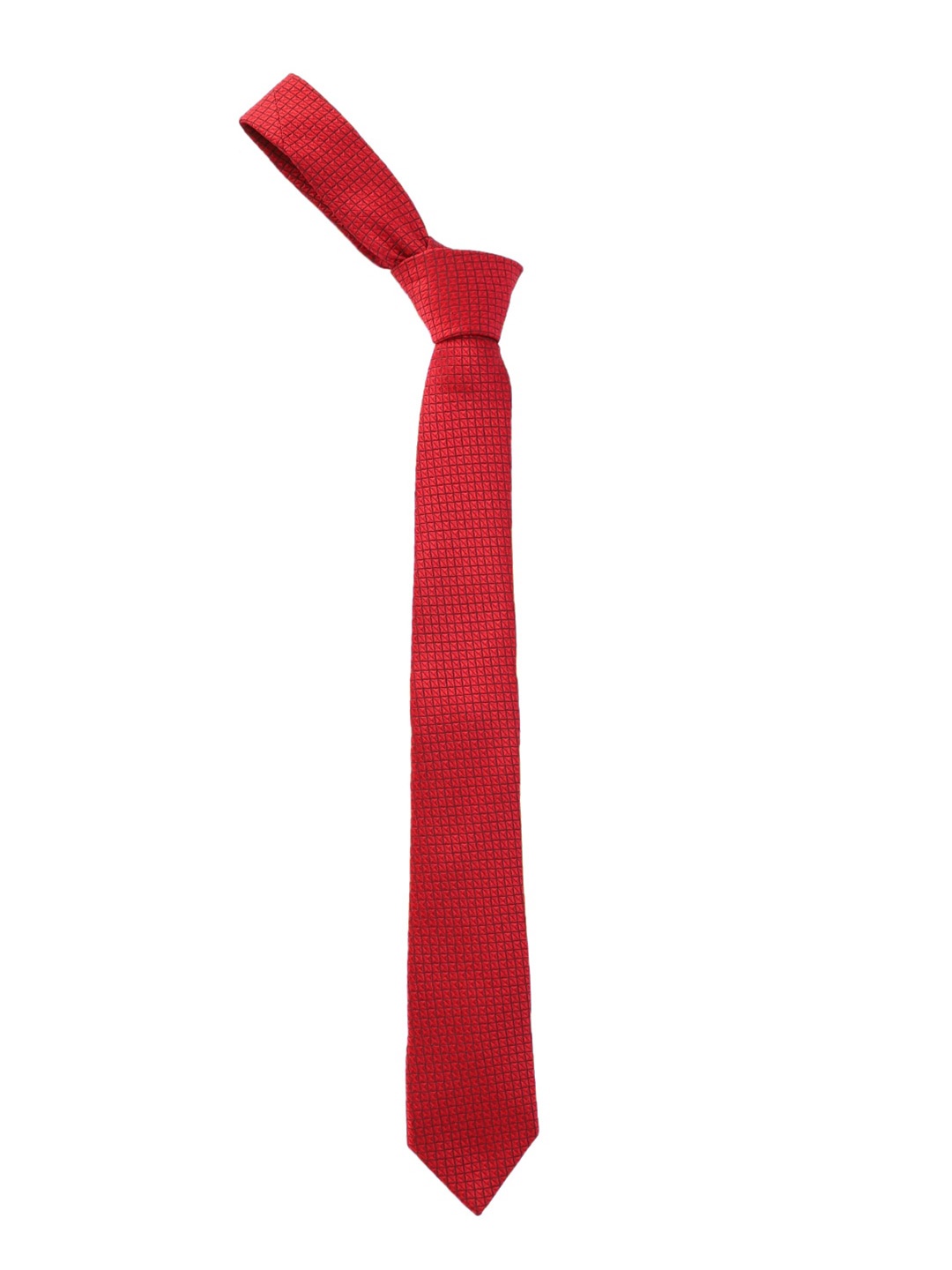 

Van Heusen Men Red Checked Skinny Tie