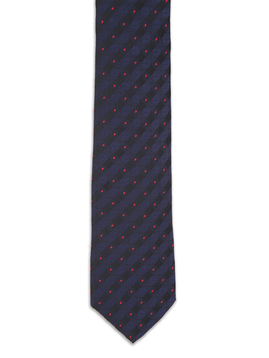

Van Heusen Men Navy Blue & Red Woven Design Broad Tie