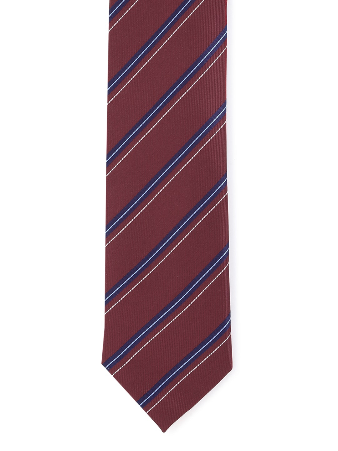 

Van Heusen Men Maroon & Blue Striped Broad Tie