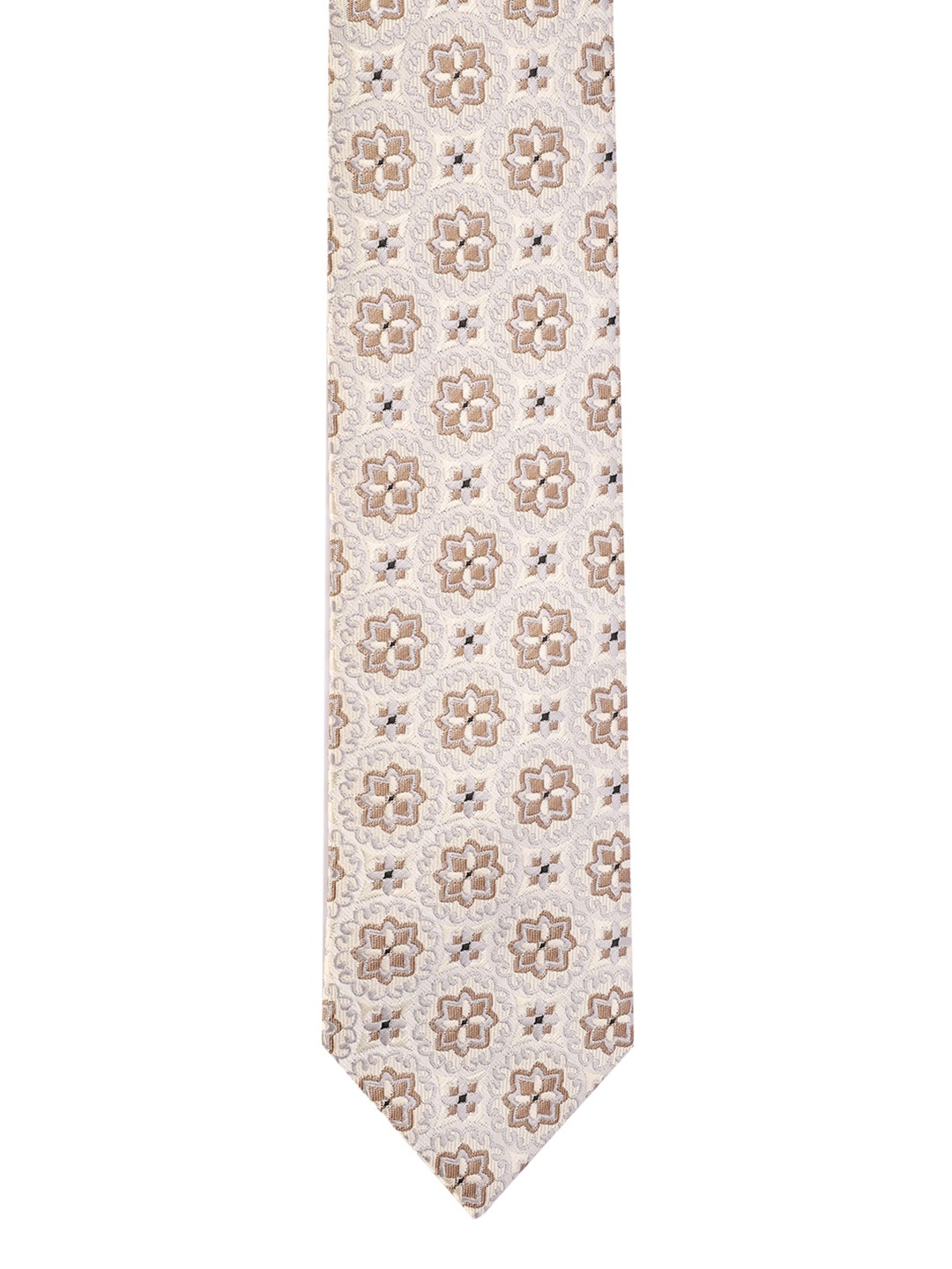 

Van Heusen Men White & Beige Printed Broad Tie
