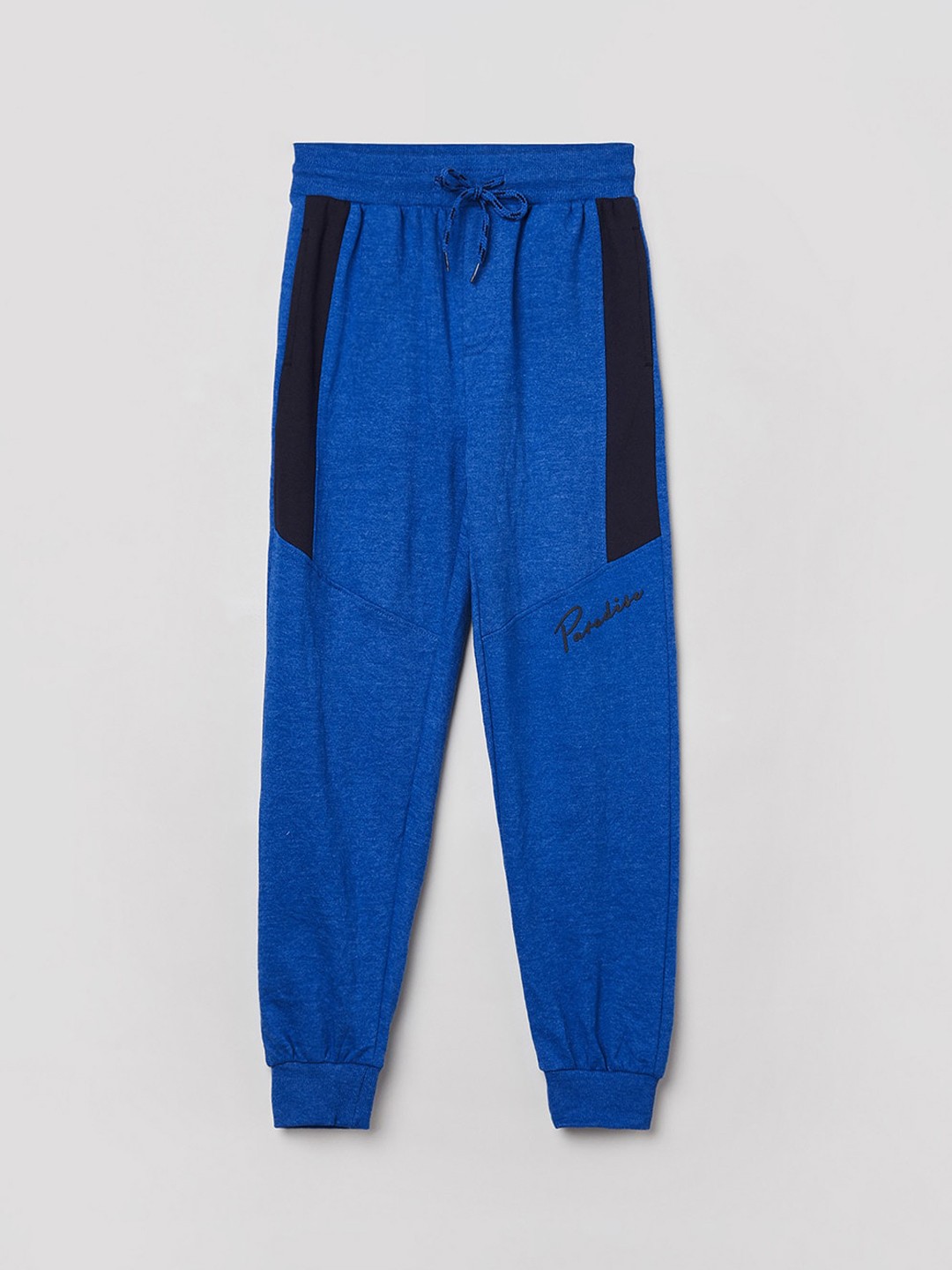 

max Boys Blue Solid Pure Cotton Joggers