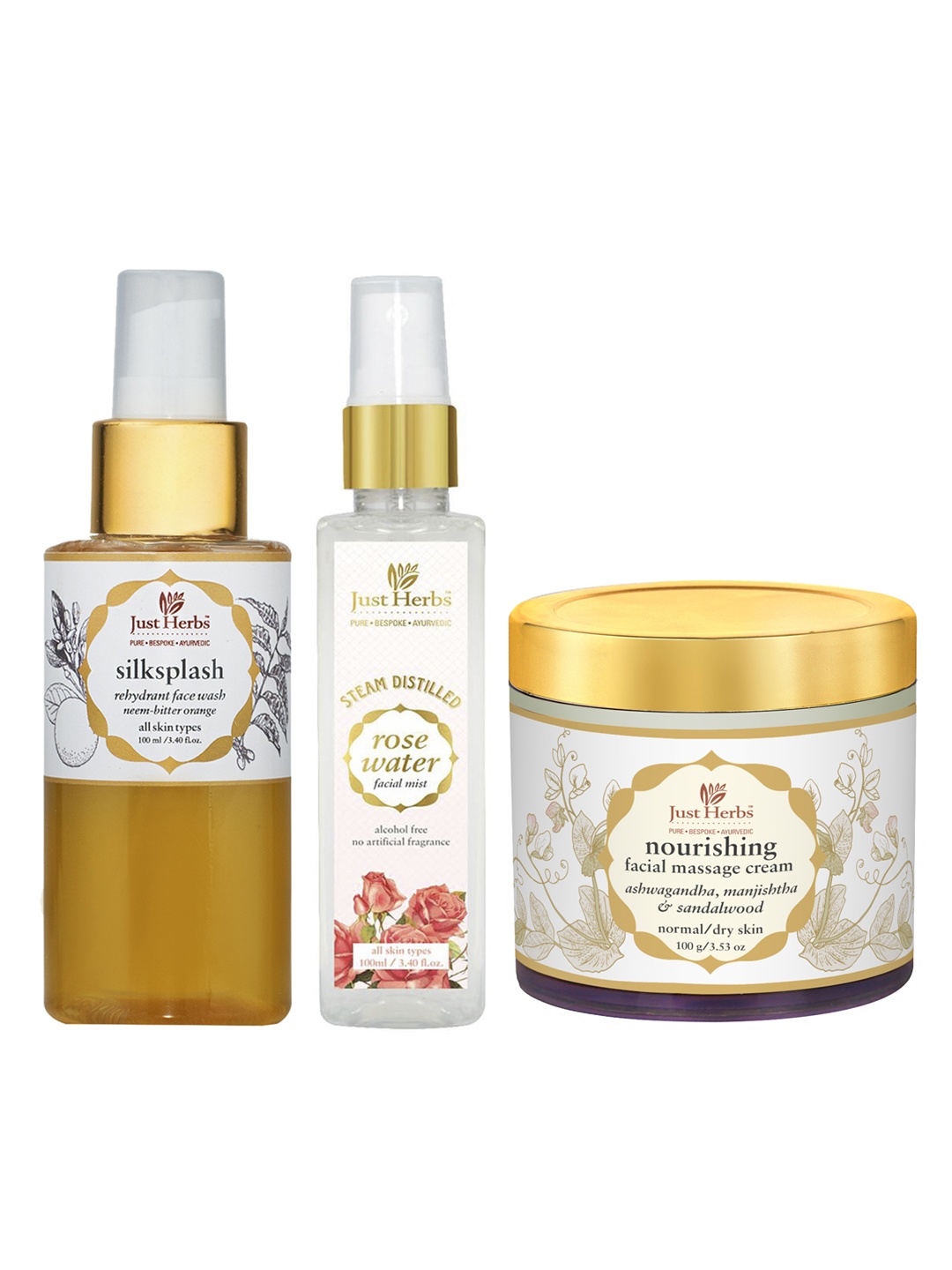 

Just Herbs Set of Face Toner-Face Wash & Day Cream