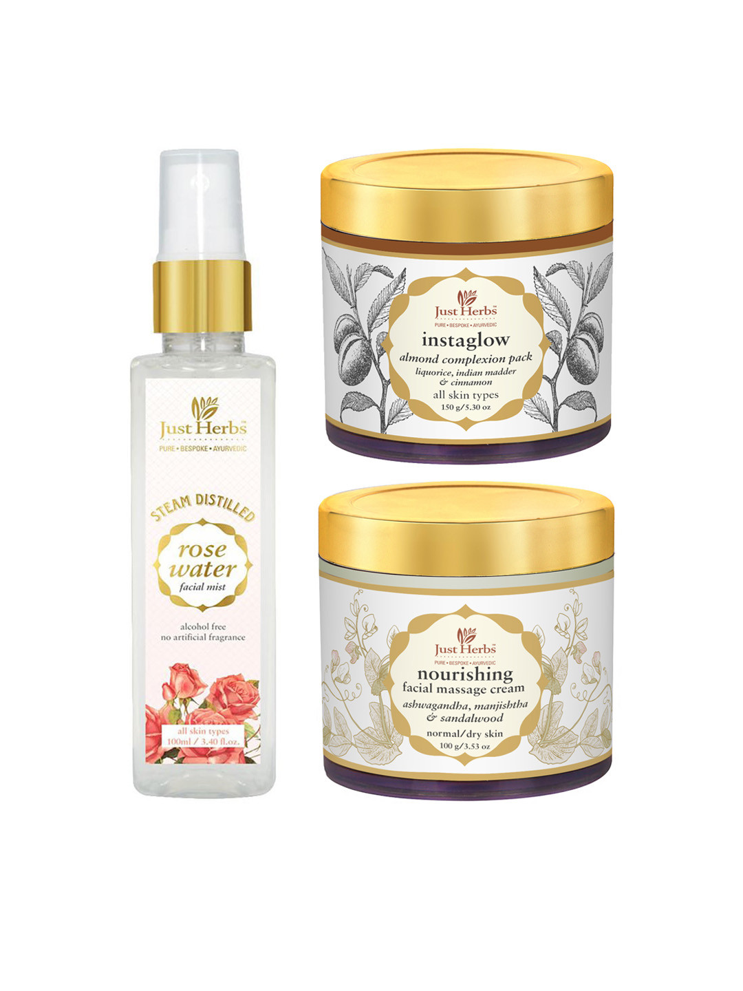 

Just Herbs Set of Face Toner-Face Pack & Day Cream