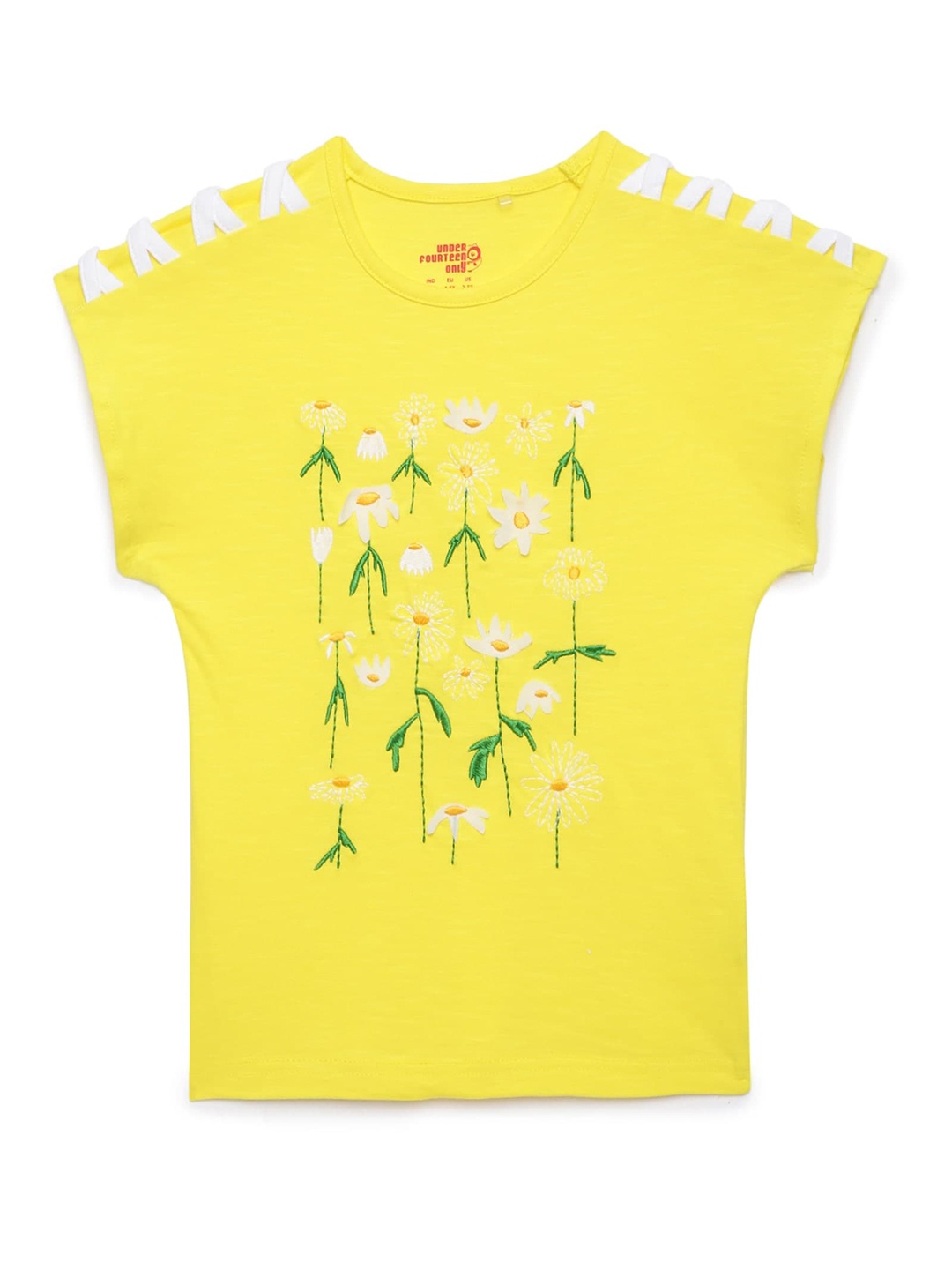 

UNDER FOURTEEN ONLY Yellow Print Extended Sleeves Top