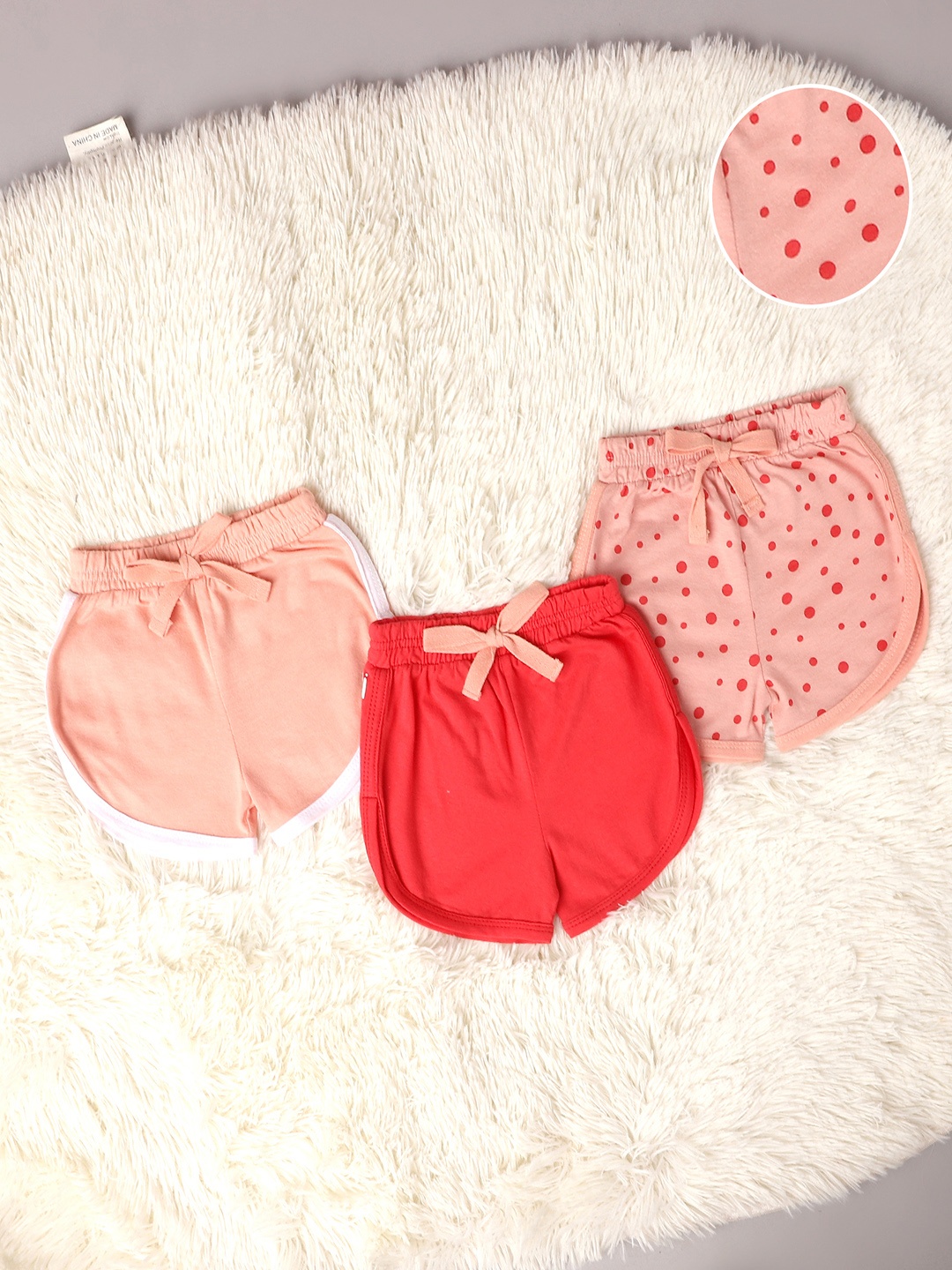 

MiArcus Girls Pack of 3 Cotton Regular Fit Shorts, Pink