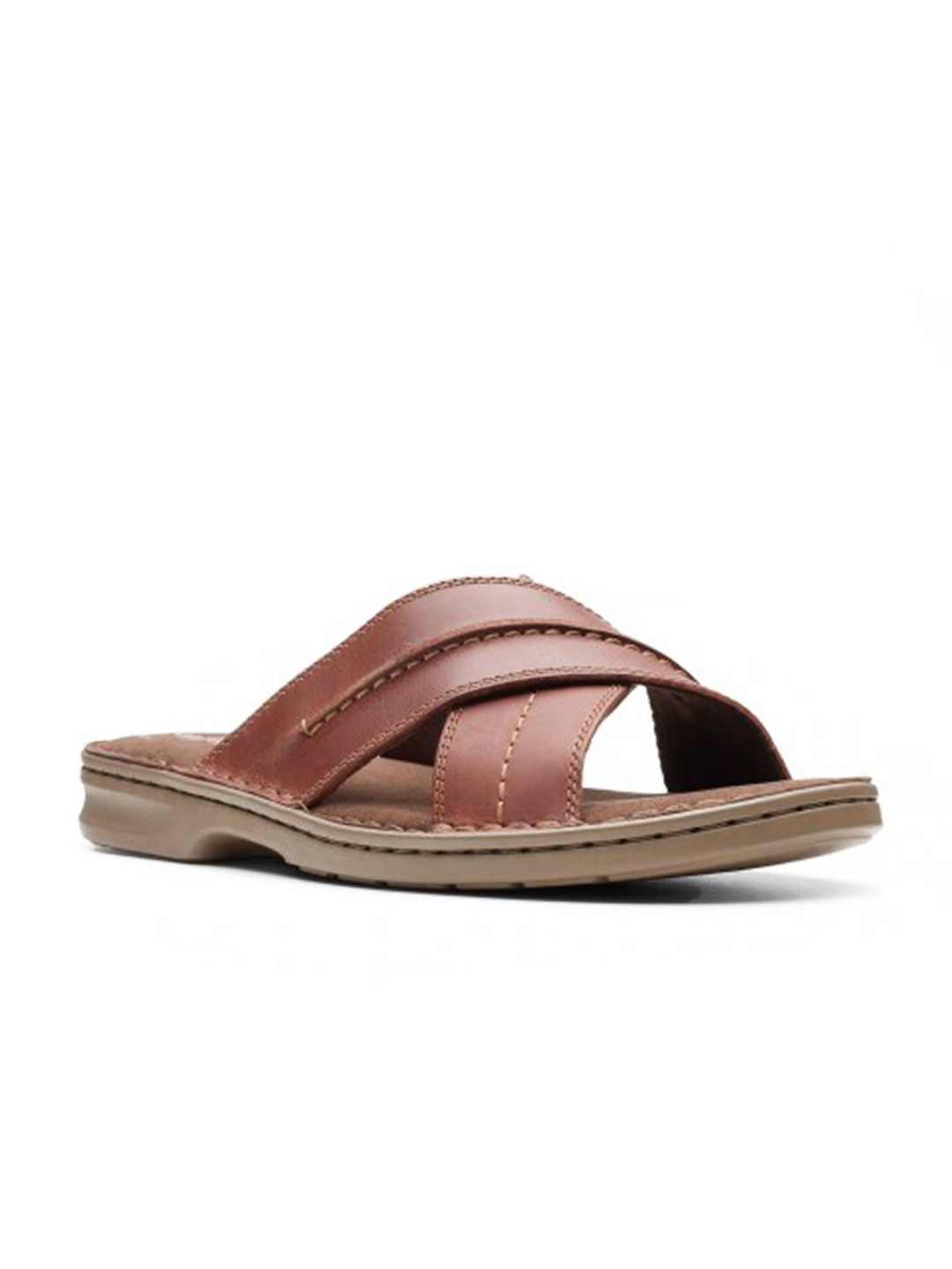 

Clarks Men Brown Leather Comfort Sandals