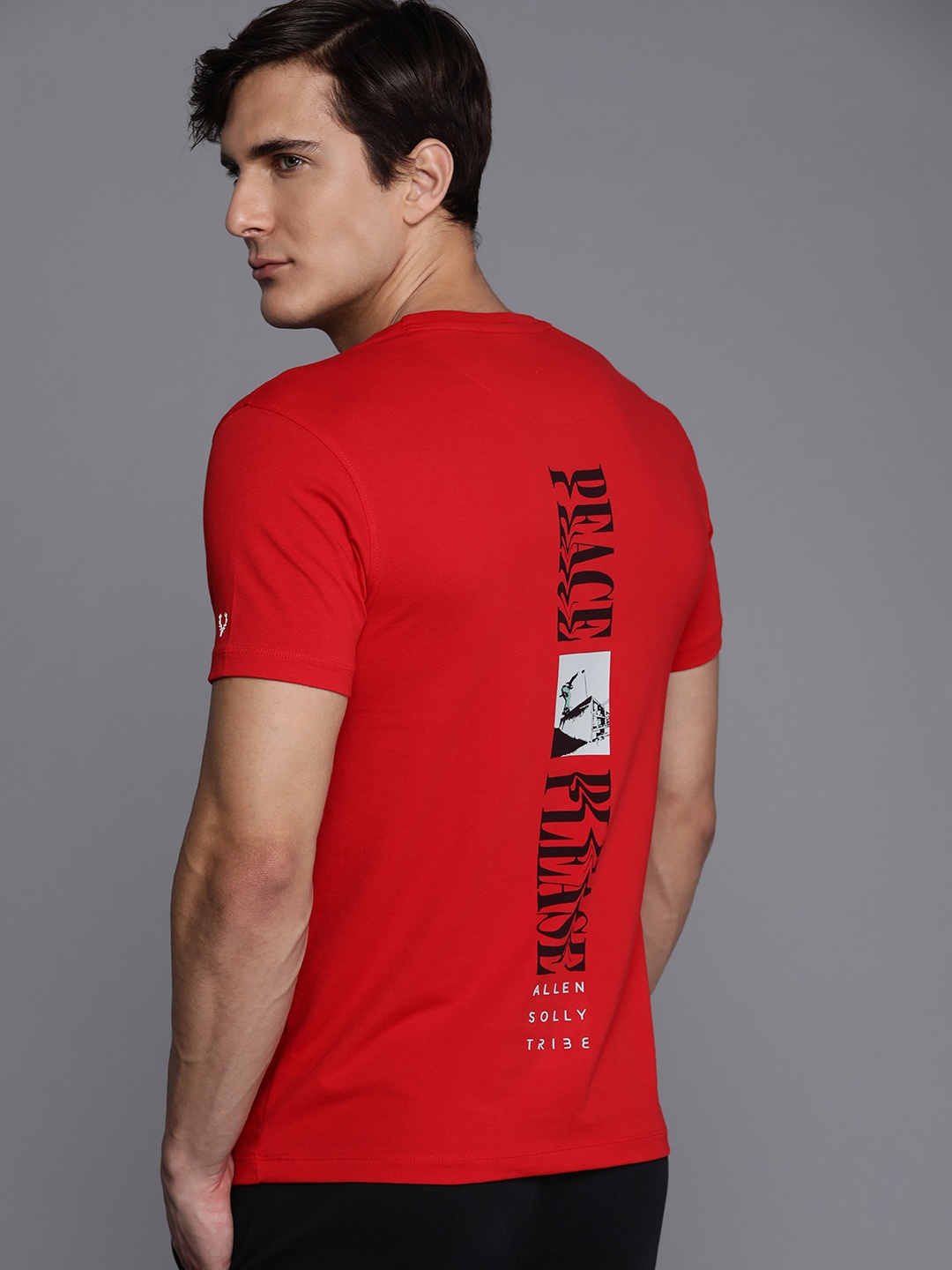 

Allen Solly Tribe Men Red & Black Typography Printed T-shirt