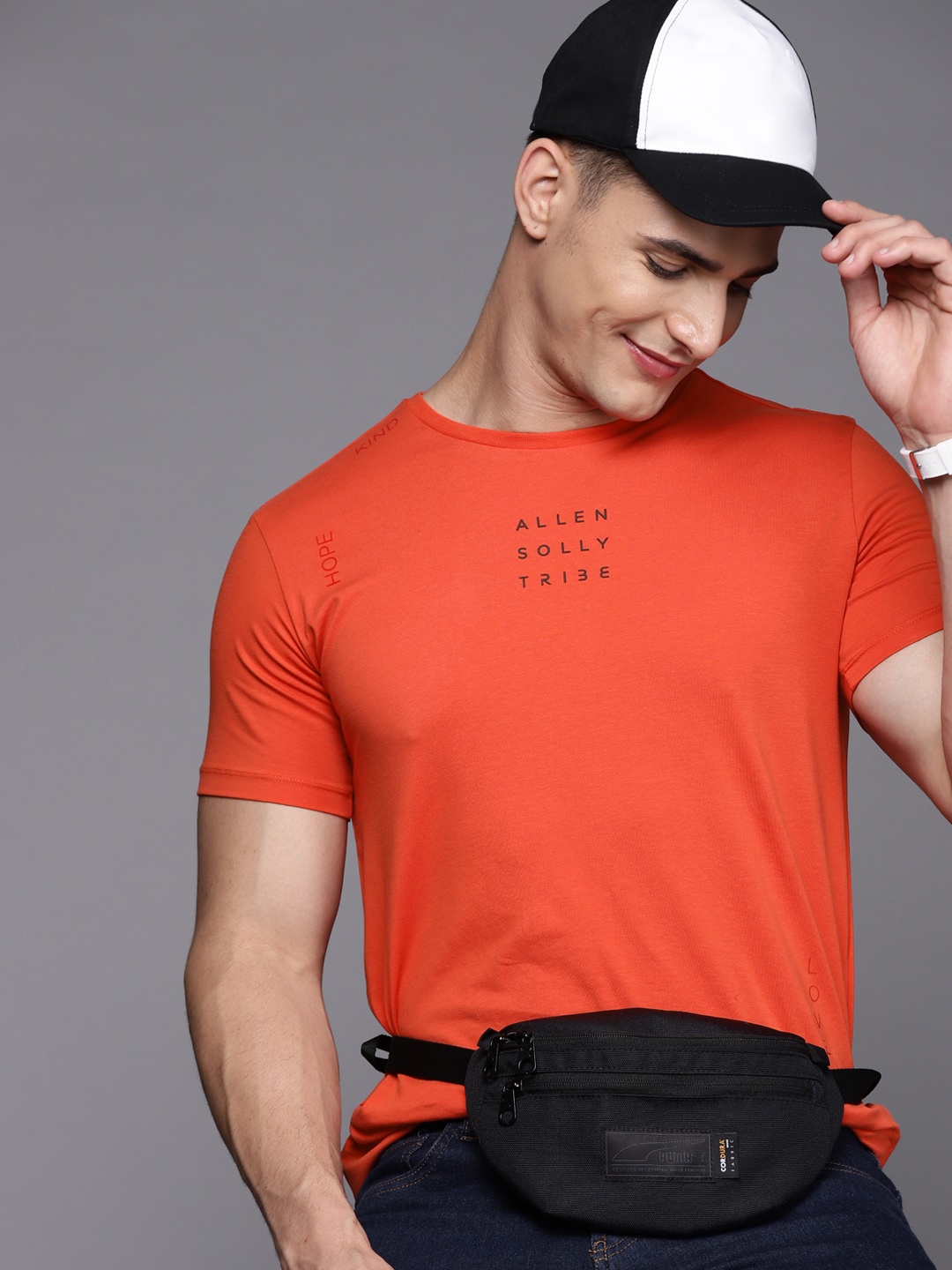 

Allen Solly Tribe Men Orange Brand Logo T-shirt