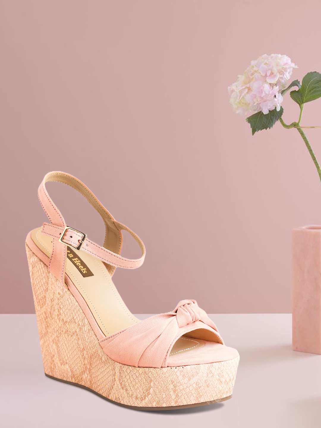 

Flat n Heels Pink Suede Wedge Sandals