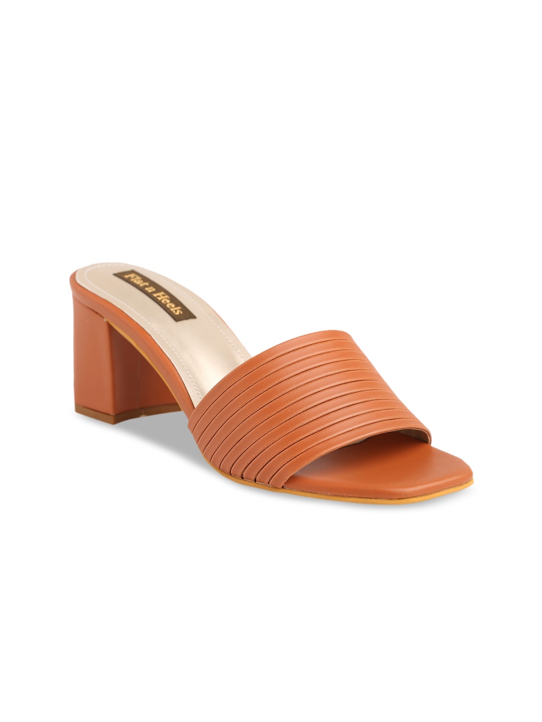 

Flat n Heels Tan Block Mules