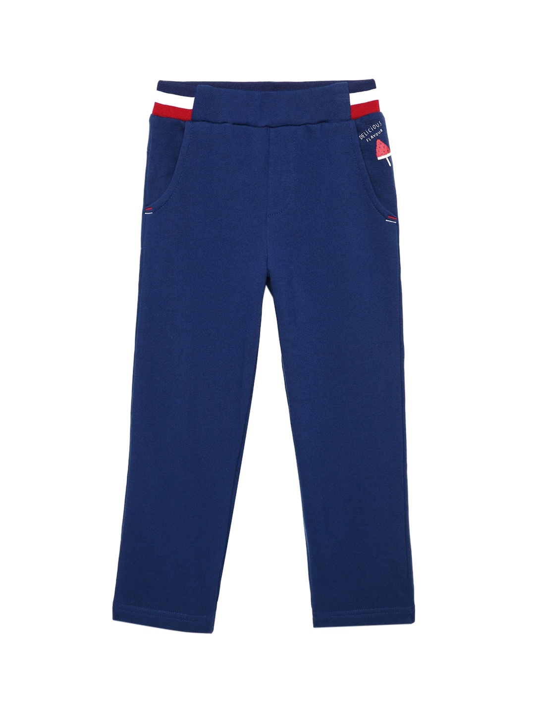 

UNDER FOURTEEN ONLY Girls Navy Blue Skinny Fit Cotton Trousers