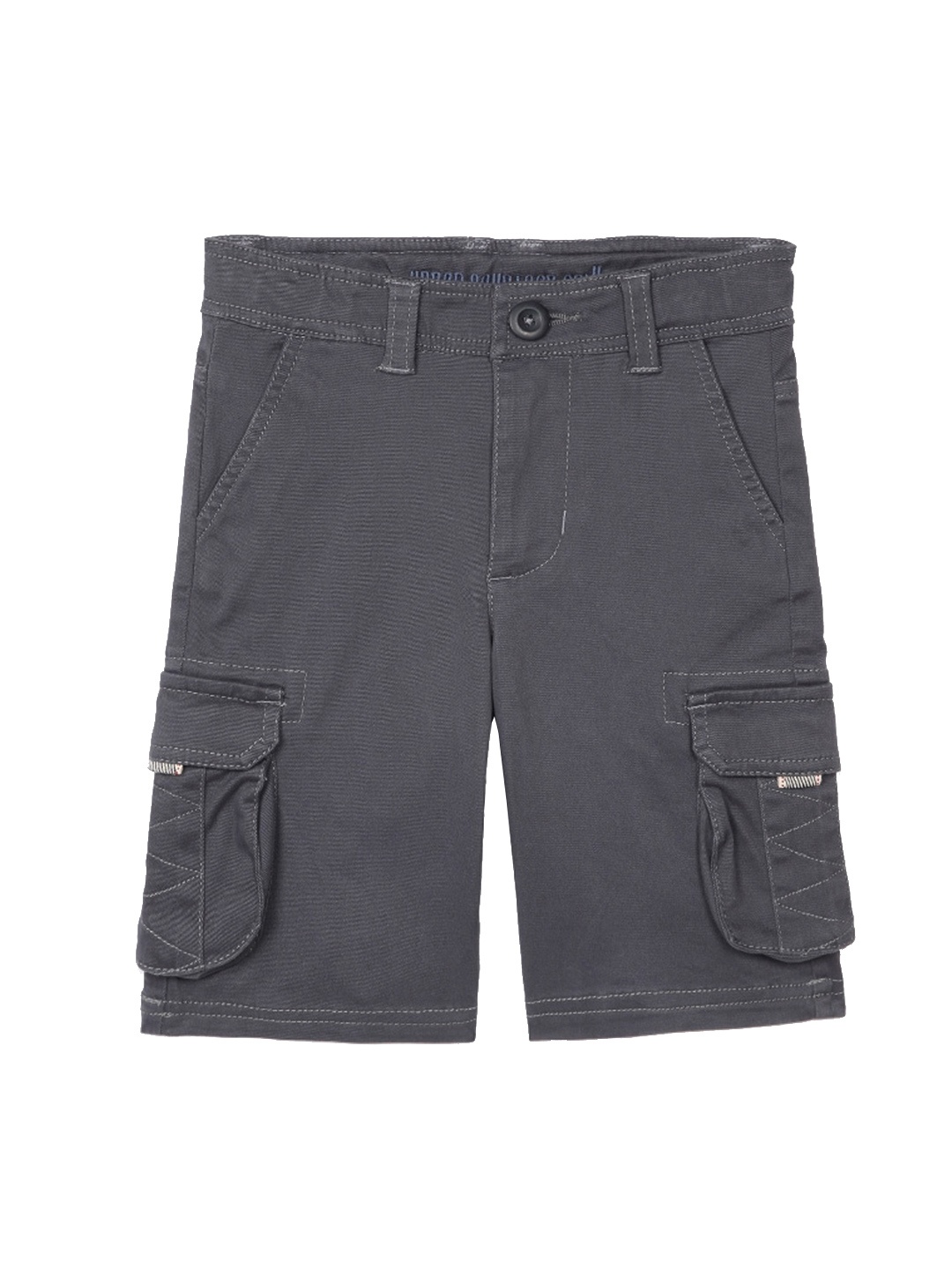 

UNDER FOURTEEN ONLY Boys Grey Cotton Slim Fit Cargo Shorts