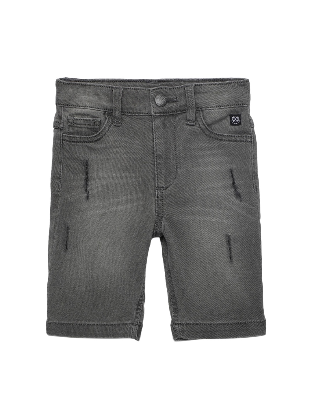 

UNDER FOURTEEN ONLY Boys Grey Slim Fit Cotton Denim Shorts