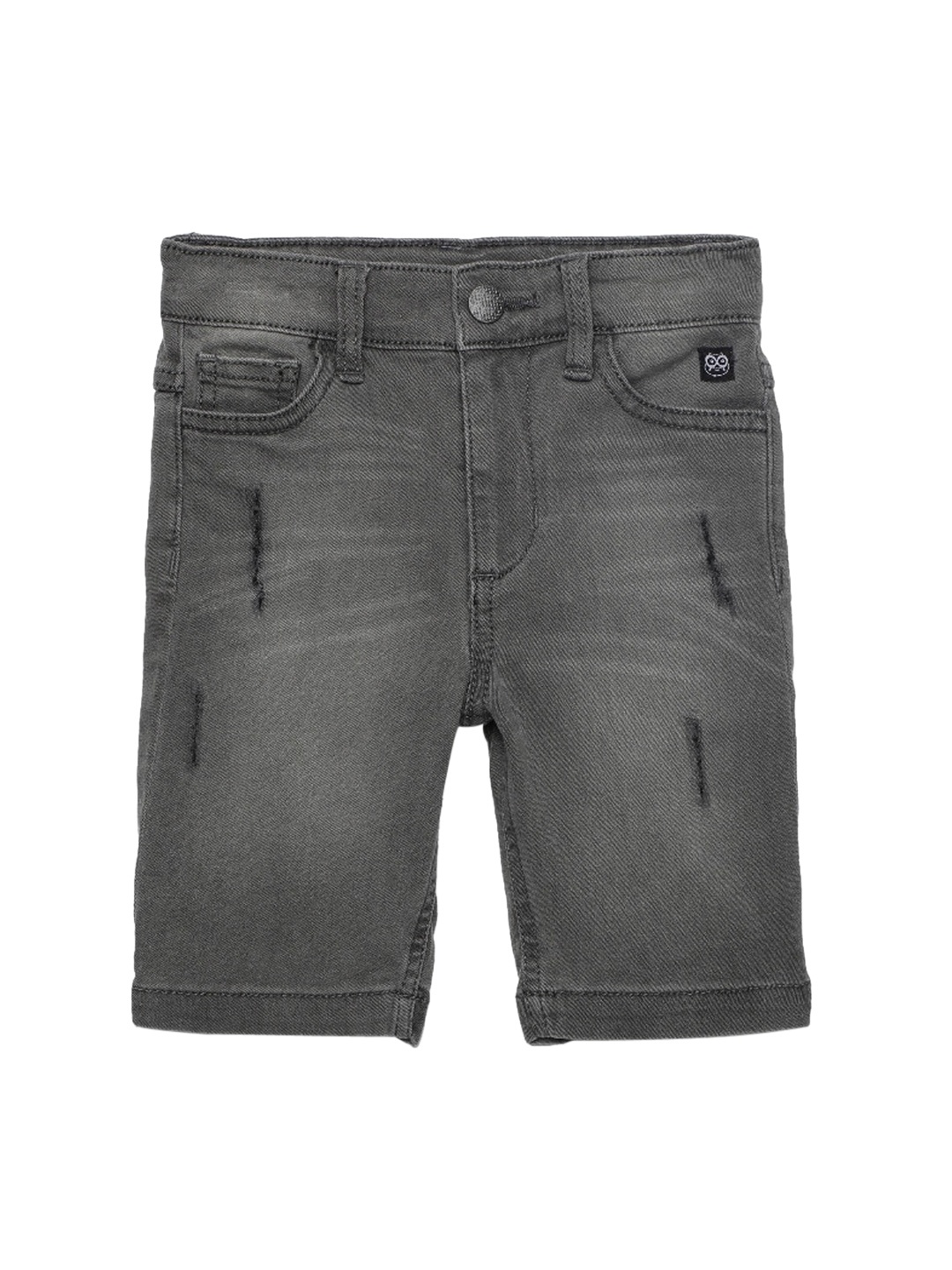 

UNDER FOURTEEN ONLY Boys Grey Cotton Slim Fit Denim Shorts