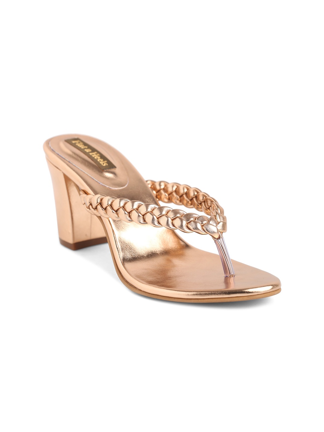 

Flat n Heels Rose Gold Block Sandals