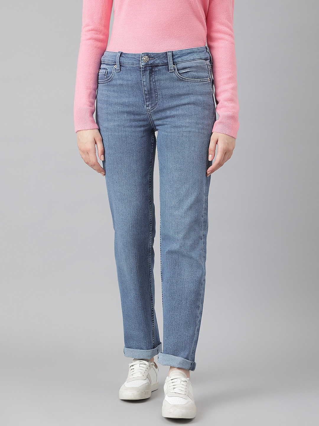 

Marks & Spencer Women Blue Straight Fit Light Fade Stretchable Jeans