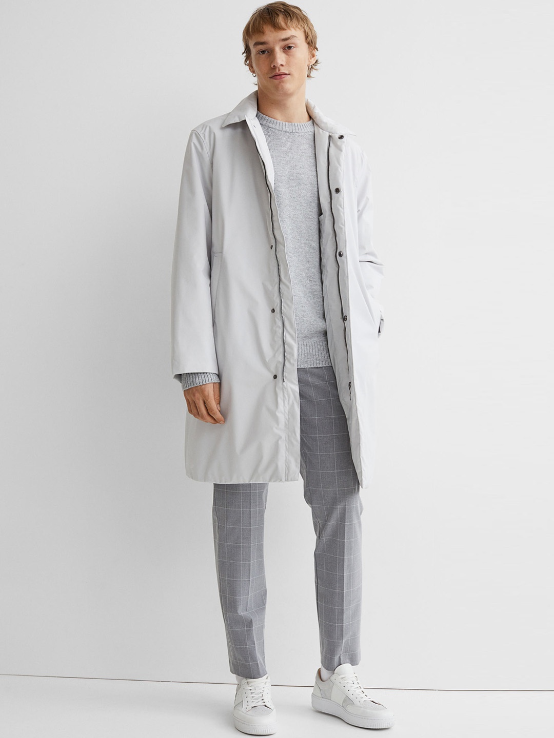 

H&M Men Water-Repellent Car Coat, Grey