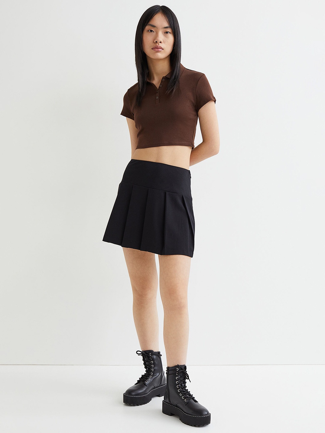 

H&M Women Brown Collared top