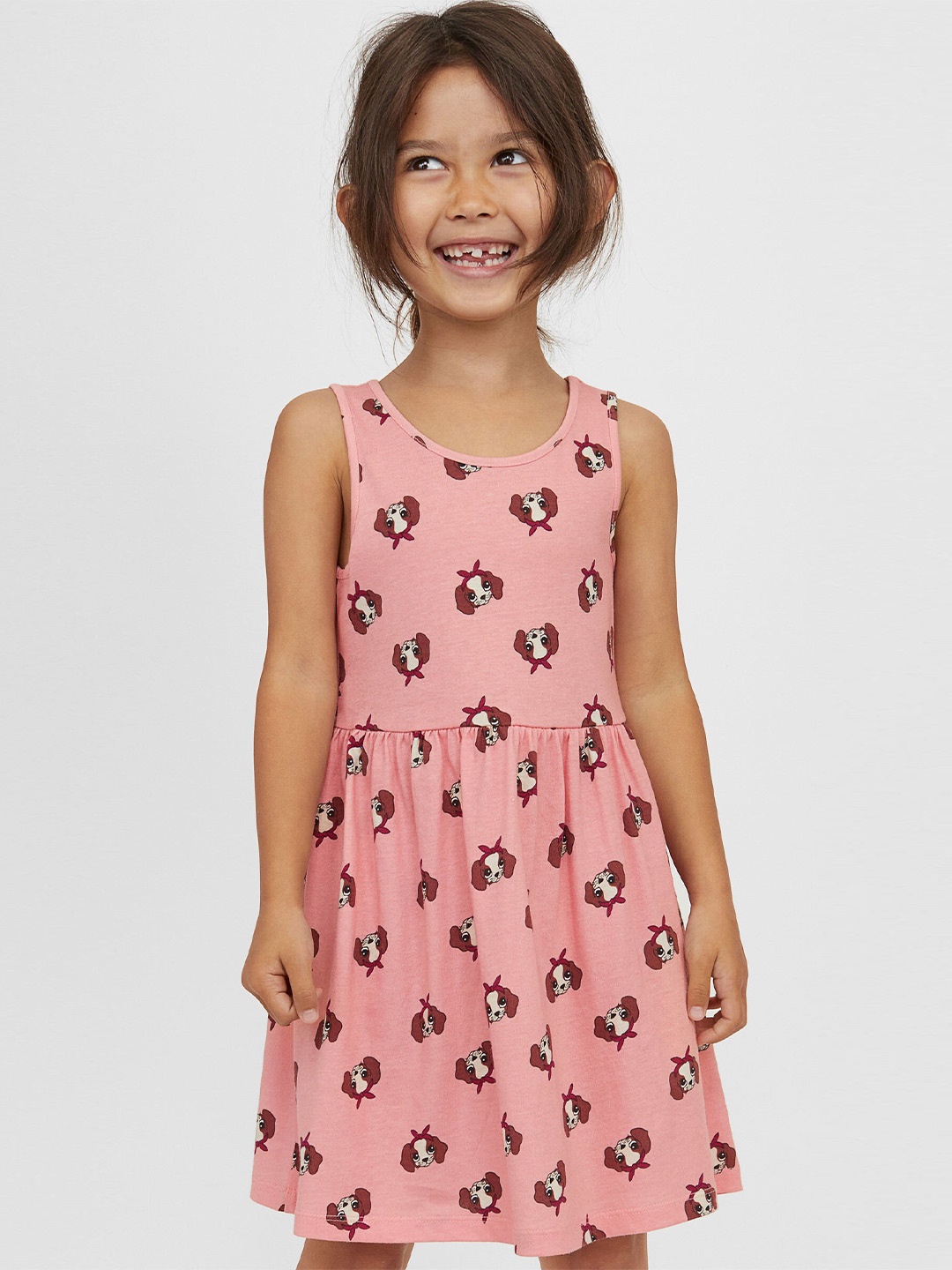 

H&M Girls Pink Patterned jersey dress