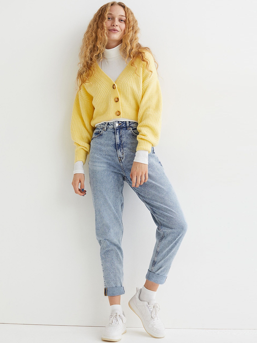 

H&M Women Blue Mom High Ankle Jeans