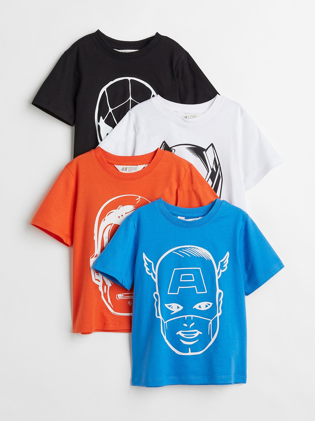 

H&M Boys White & Black 4-Pack Printed T-Shirts