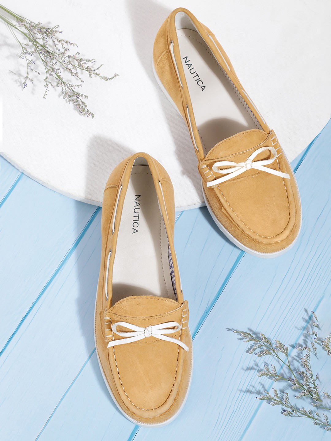 

Nautica Women Camel Brown Leather Loafers