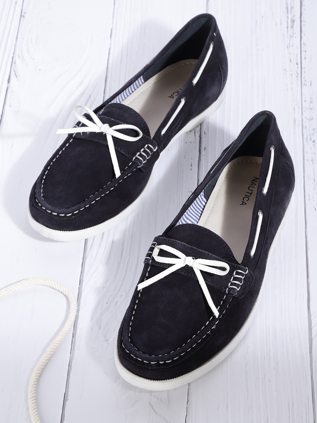 

Nautica Women Navy Blue Leather Loafers