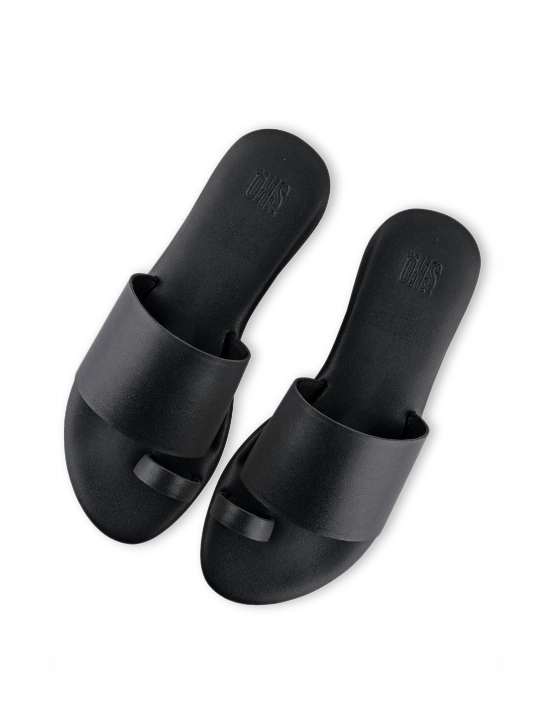 

SKO Women Black Open Toe Flats