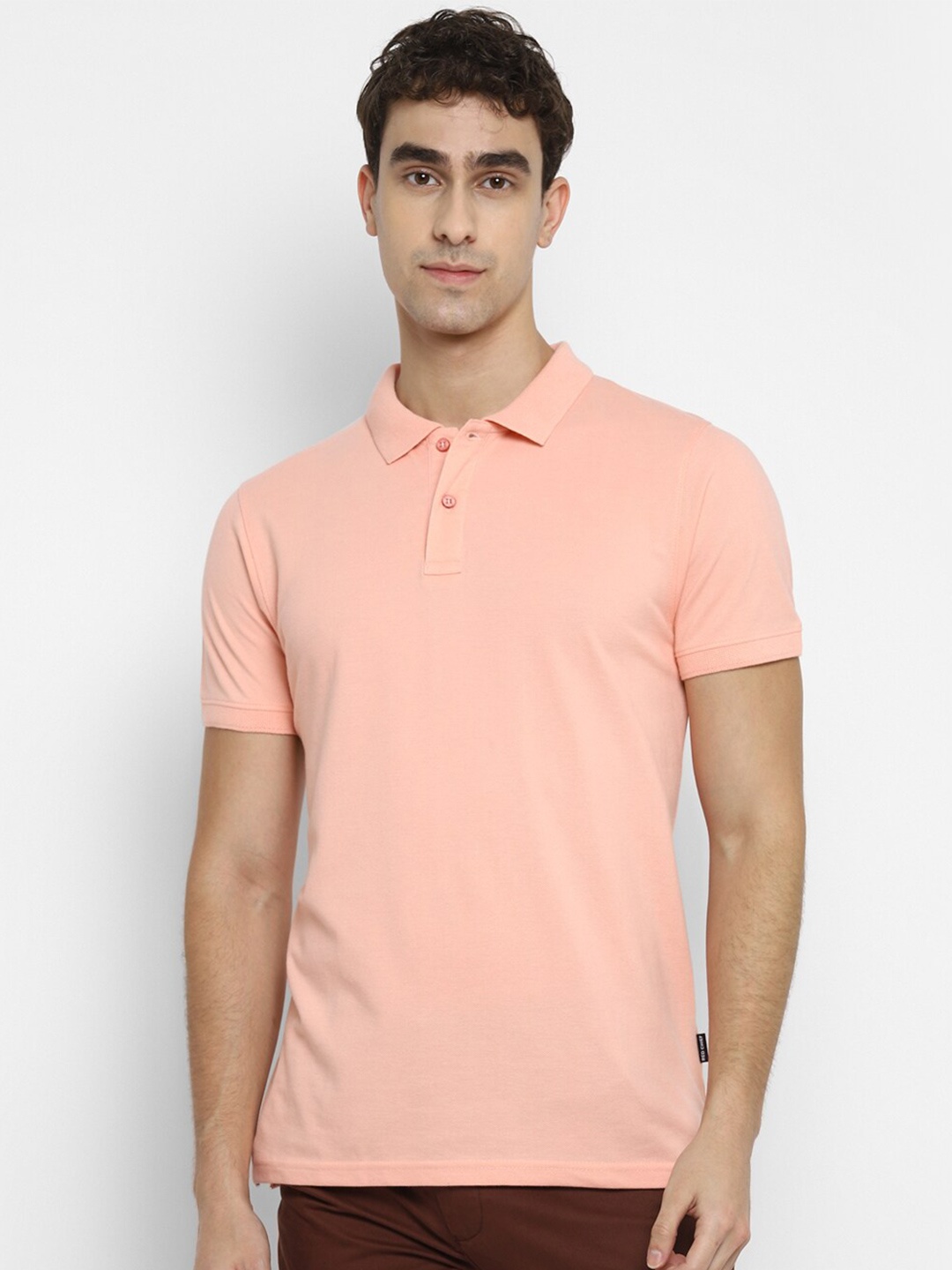 

Red Chief Men Pink Polo Collar Cotton T-shirt