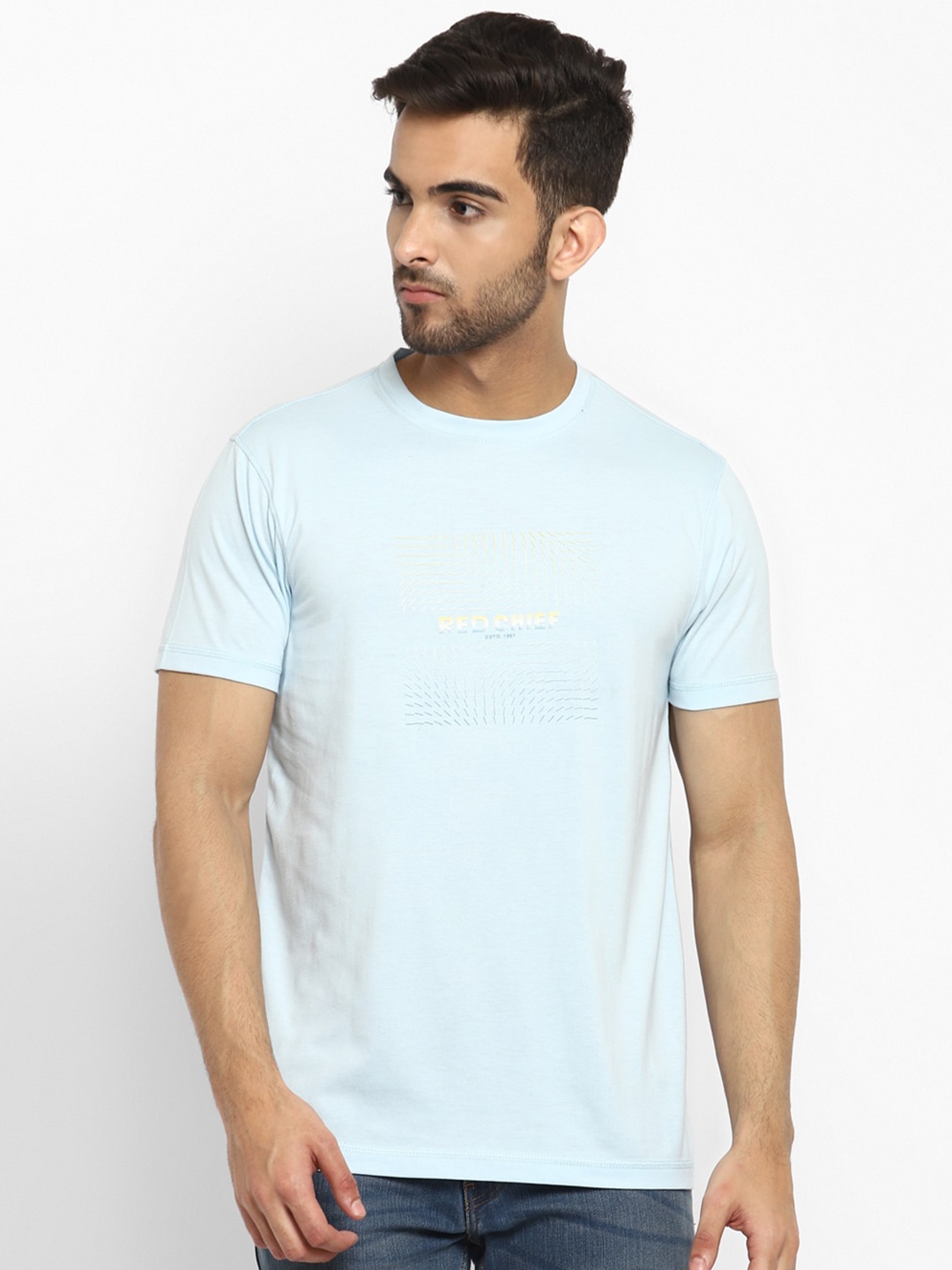 

Red Chief Men Sea Green Printed T-shirt