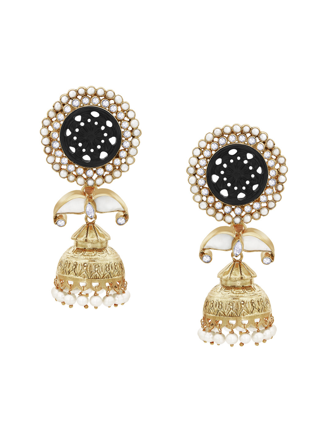 

ahilya Gold-Plated Sterling Silver Jhumka Earrings