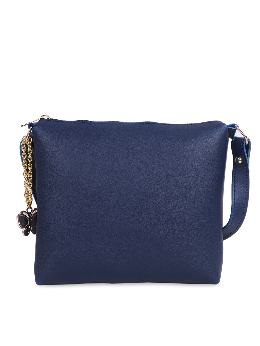 

Butterflies Blue PU Structured Shoulder Bag with Tasselled
