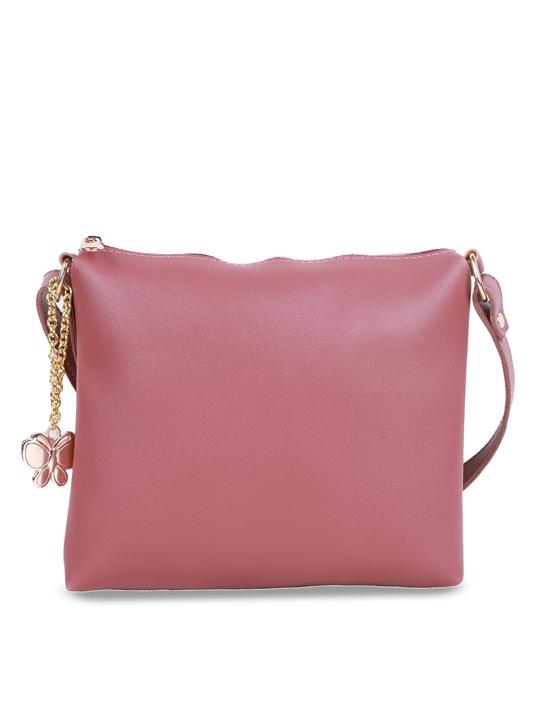 

Butterflies Pink PU Structured Sling Bag