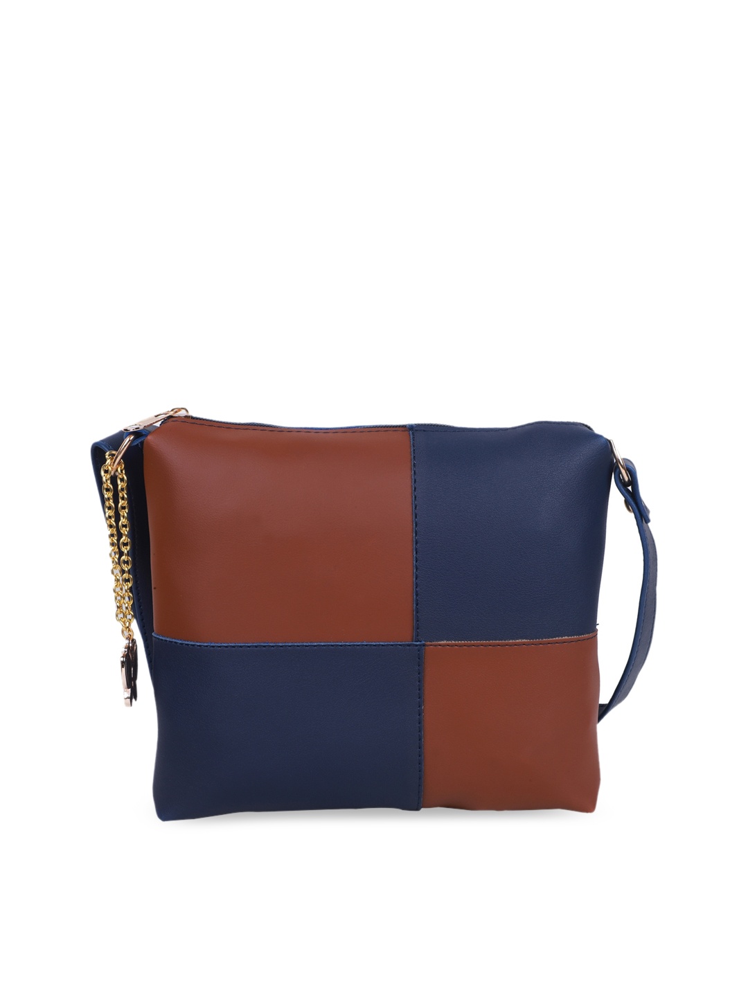 

Butterflies Blue Colourblocked PU Structured Sling Bag