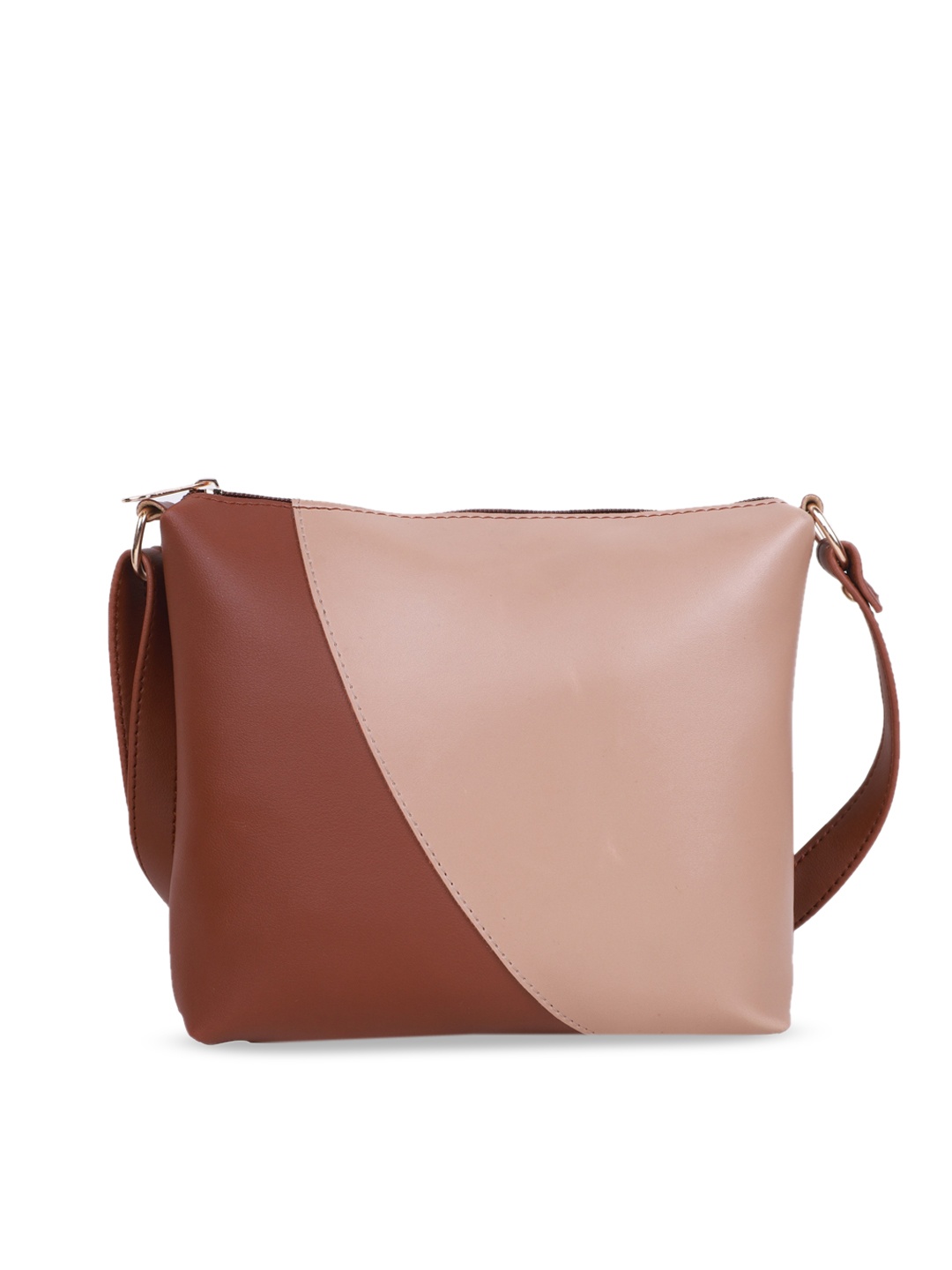 

Butterflies Tan Colourblocked PU Structured Shoulder Bag